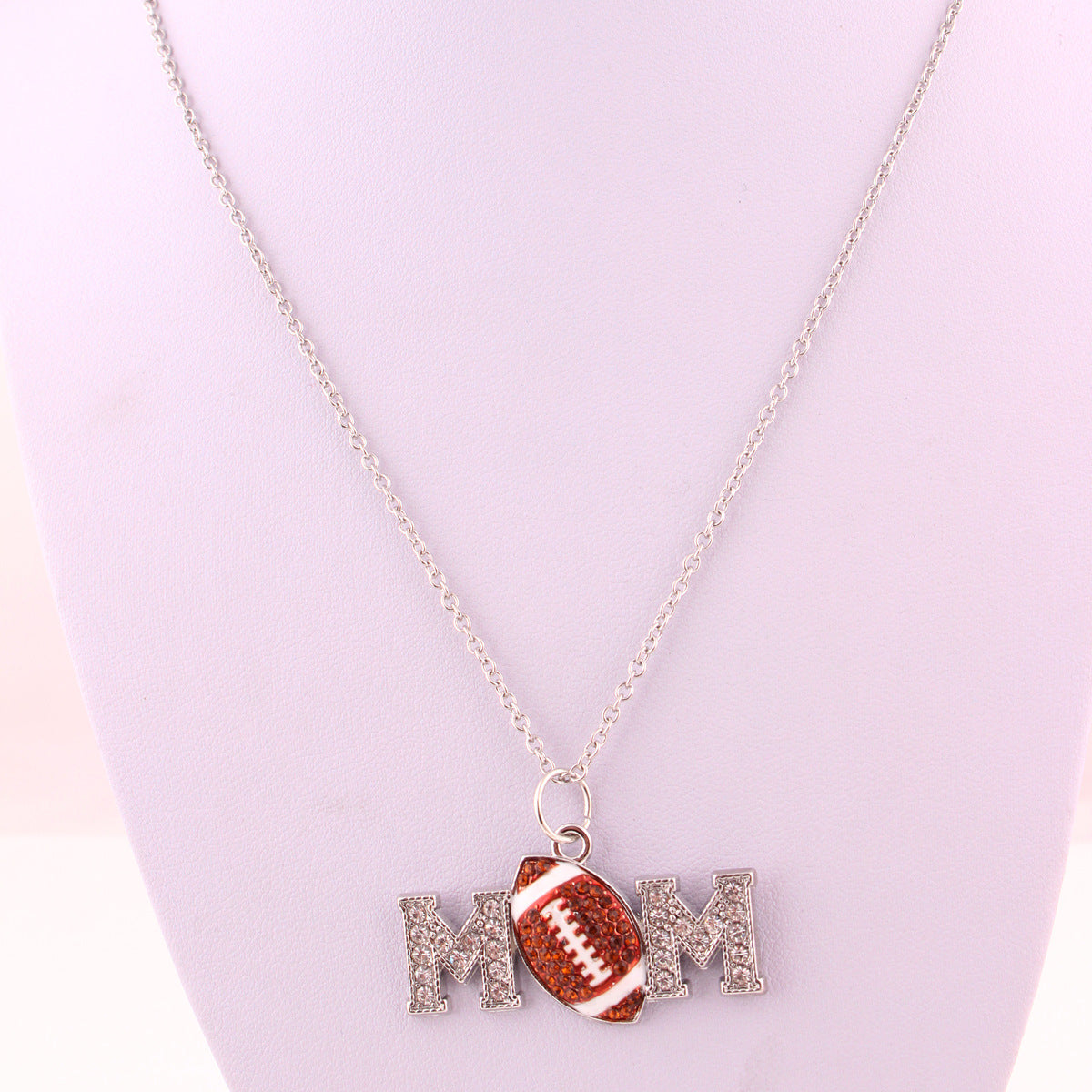 Wholesale Mother's Day Rugby Letter Crystal Necklace